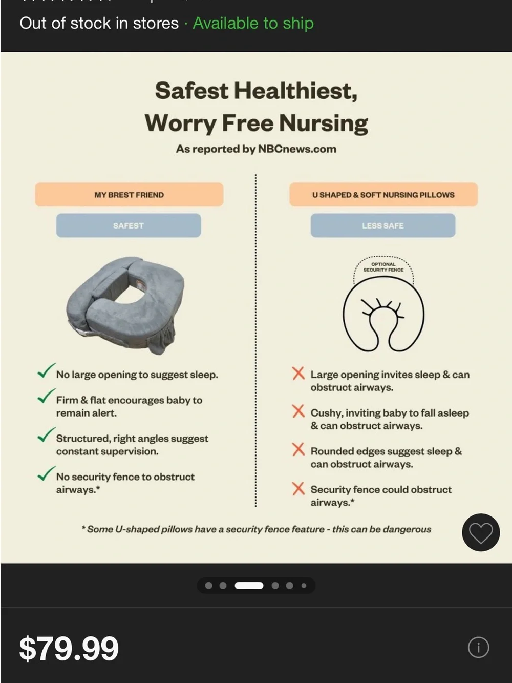 My Brest Friend Twin Nursing Pillow — Gray Support Cushion